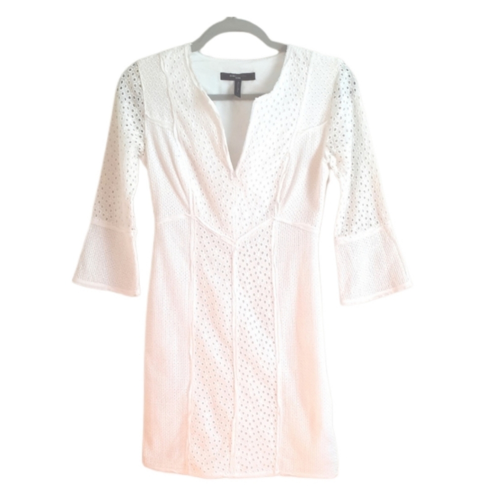 BCBG MaxAzria Darcy White Mini Dress A-Line Go-Go Retro MSRP $248 EUC!